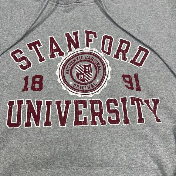 Stanford University Sweatshirt Adult Large Gray Russel PRO 10 Hooded Heavyweight - Picture 2 of 10